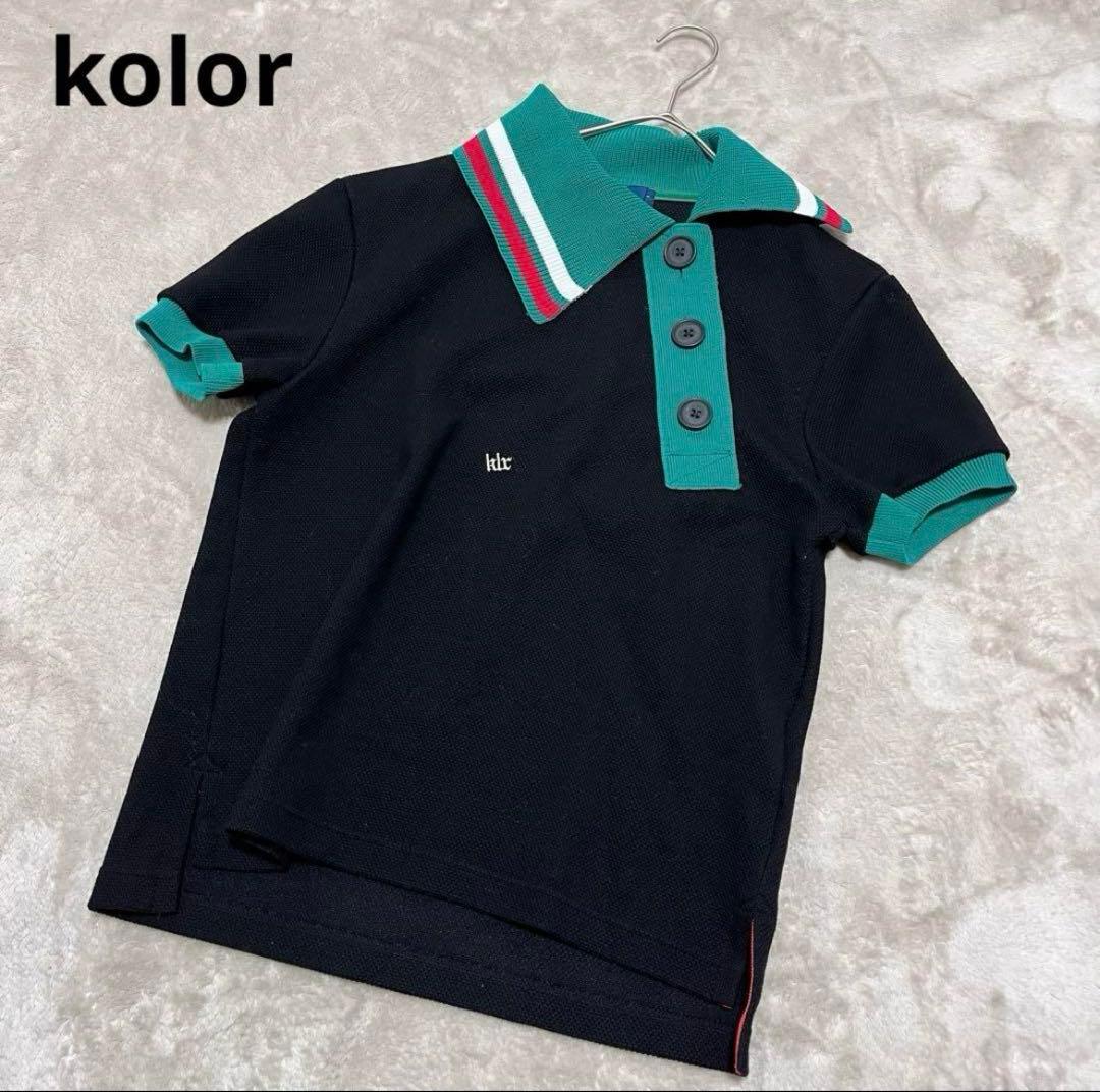 ホワイト　　アシンメトリー　鹿の子　ポロシャツ　プルオーバー