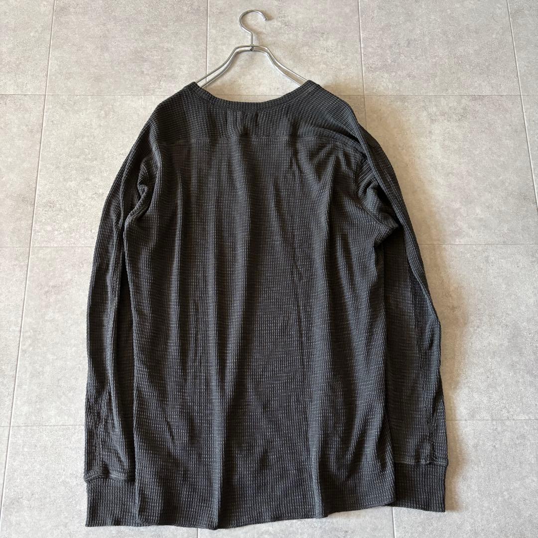 極美品 定価2,3万 RRL クルーネック長袖ワッフル L 黒系 スミクロ