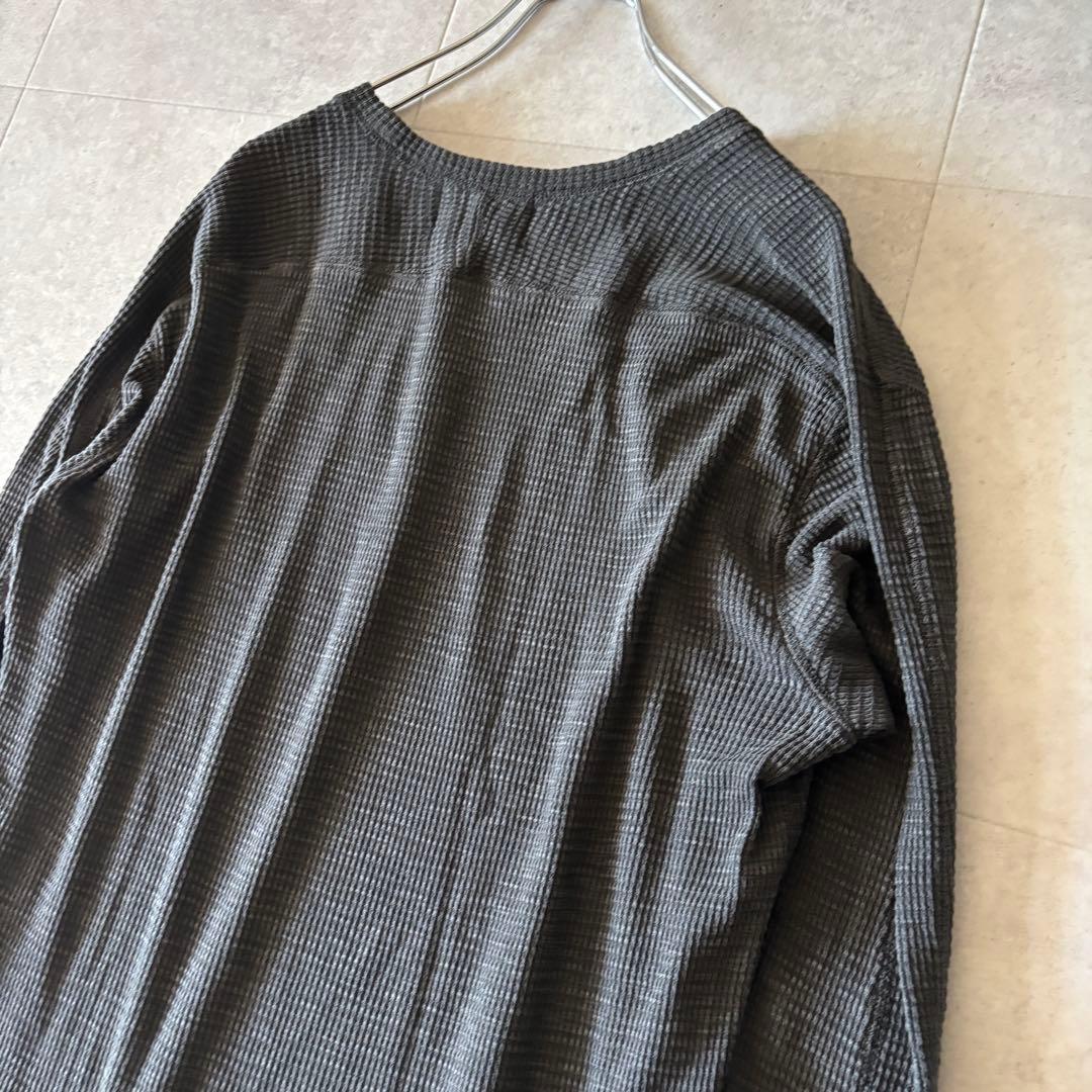 極美品 定価2,3万 RRL クルーネック長袖ワッフル L 黒系 スミクロ