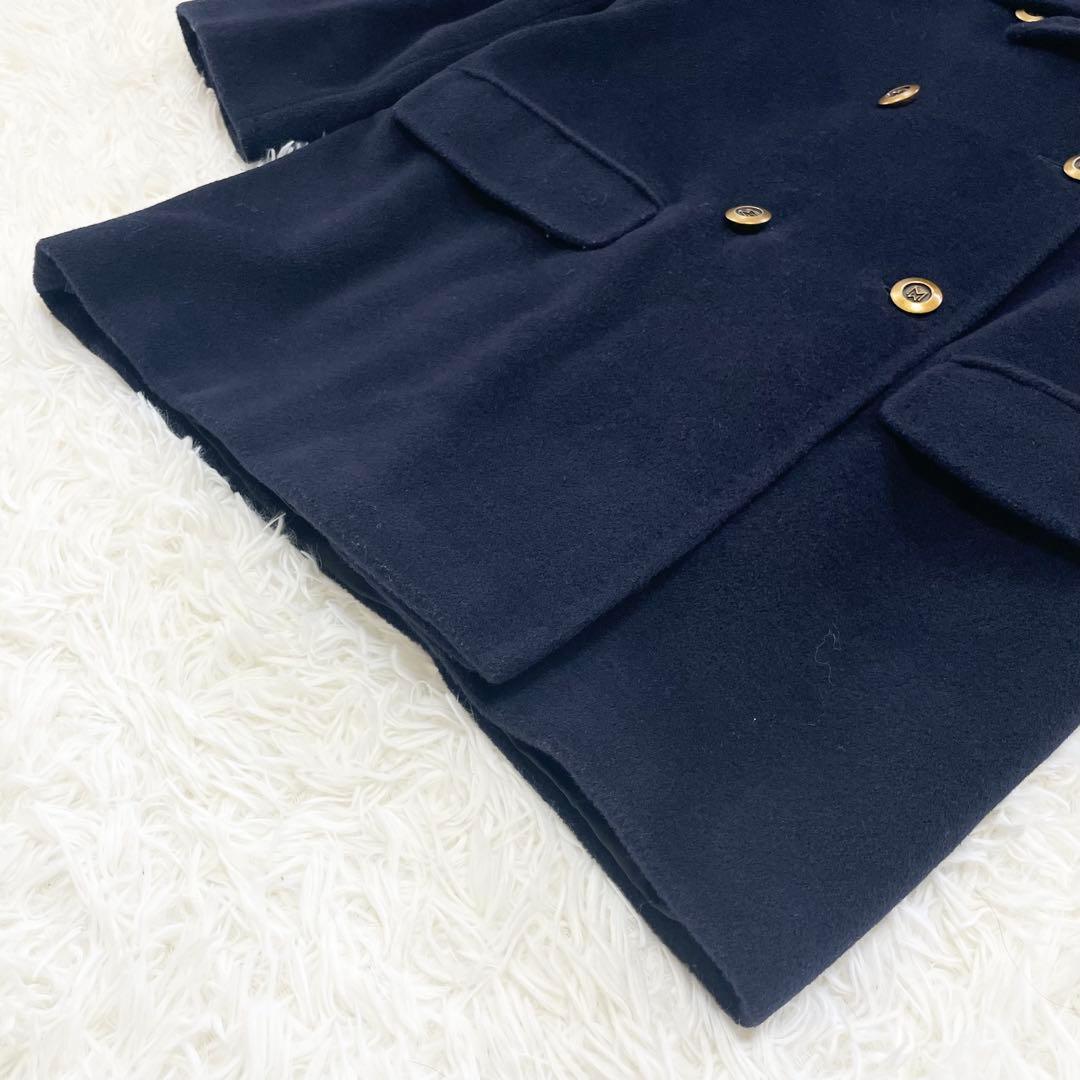 【ていぼん】MaxMara 白タグ カシミヤ混 Pコート 金ボタン