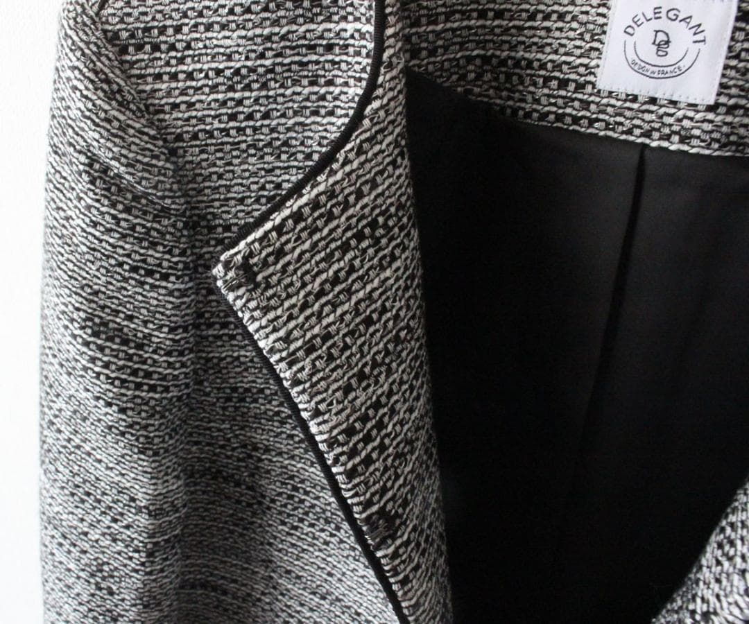 新品オペークドットクリップ　ツイード ジャケット＆スカート セットアップ 38M