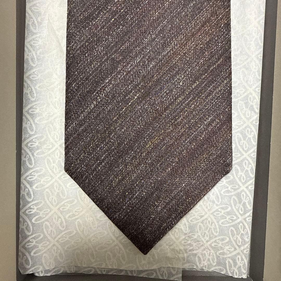 美品　ブリオーニ　ネクタイ　茶色　メラジン　シルクジャガード