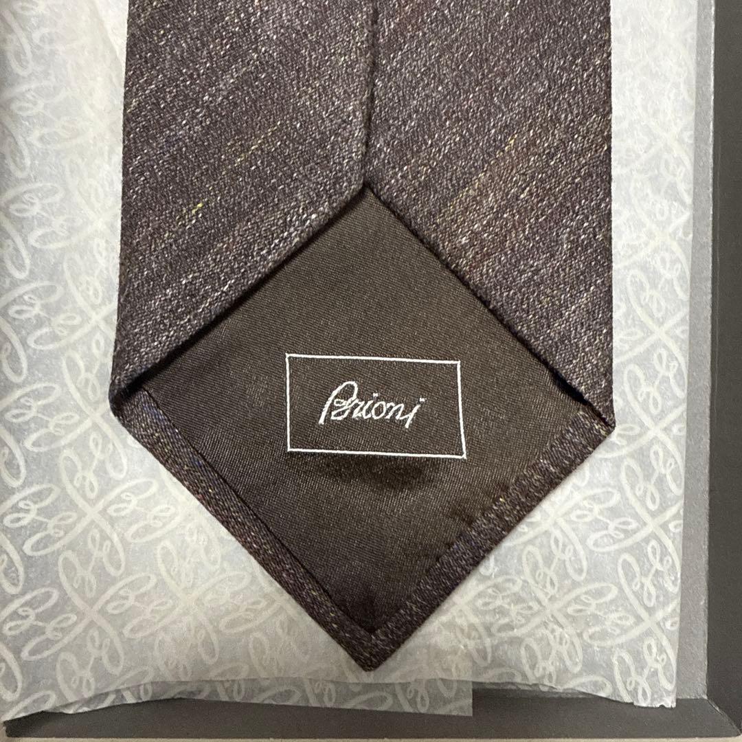 美品　ブリオーニ　ネクタイ　茶色　メラジン　シルクジャガード