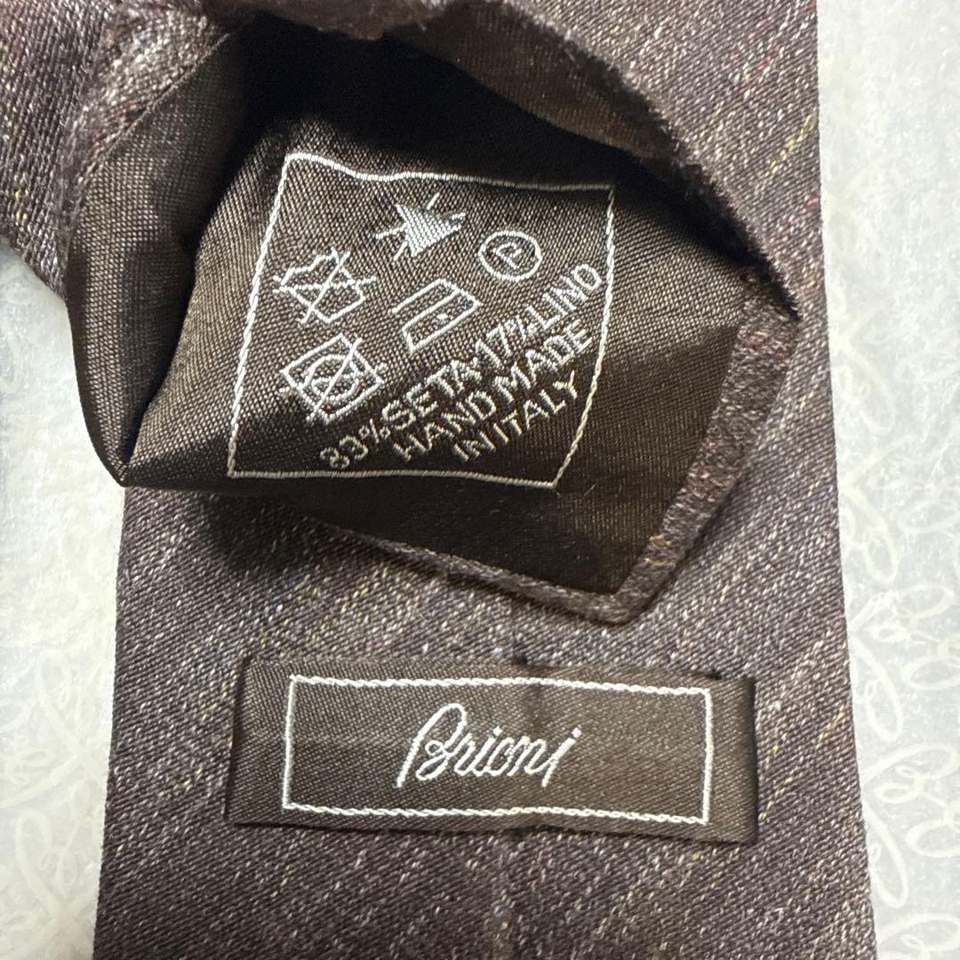 美品　ブリオーニ　ネクタイ　茶色　メラジン　シルクジャガード