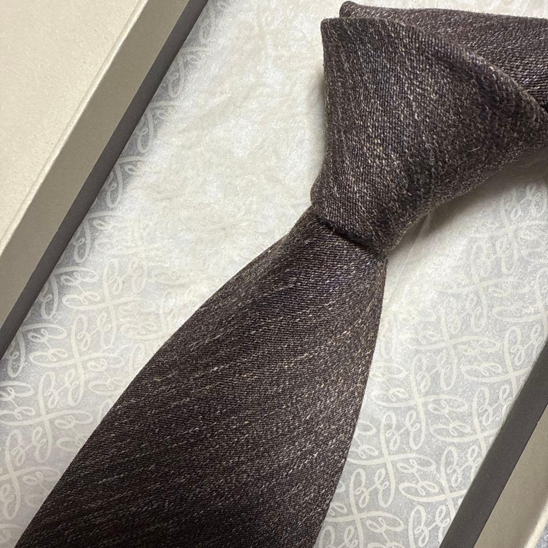 美品　ブリオーニ　ネクタイ　茶色　メラジン　シルクジャガード