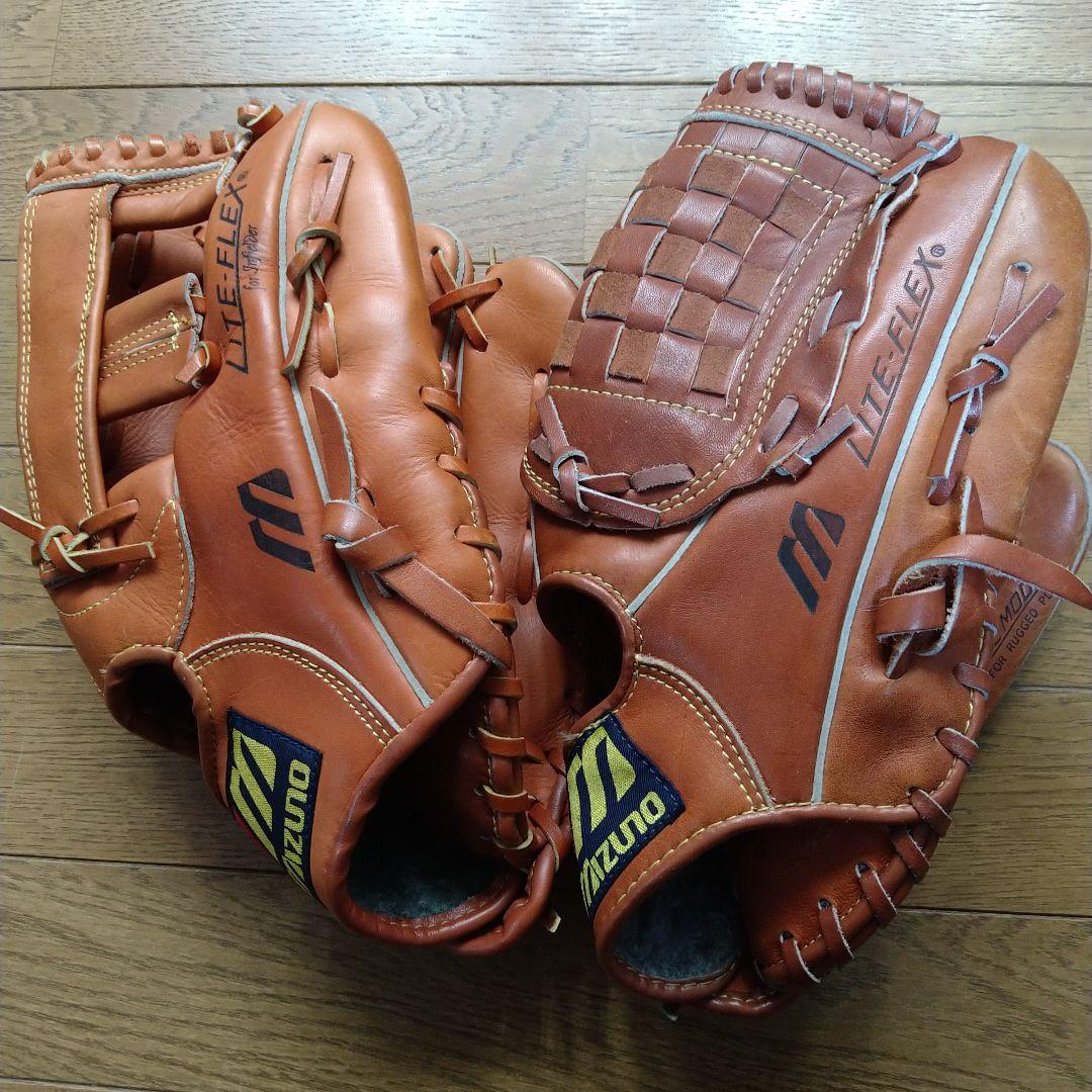Mizuno LiteFlex 野球用グローブ ブラウン2点セット
