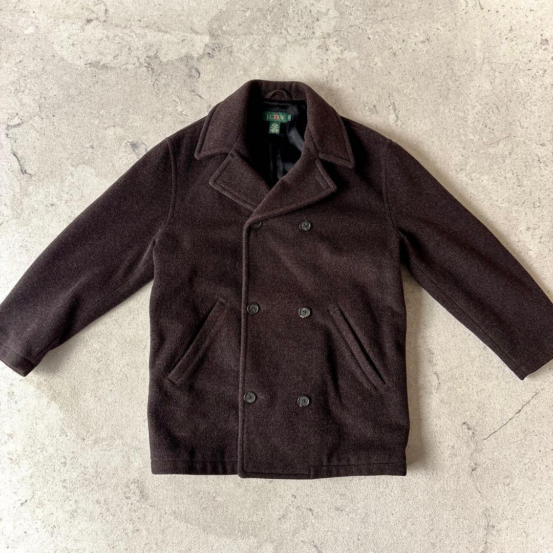 90s ジェイクルー 巨人タグウール オーバーサイズ ハーフコート ピーコート茶