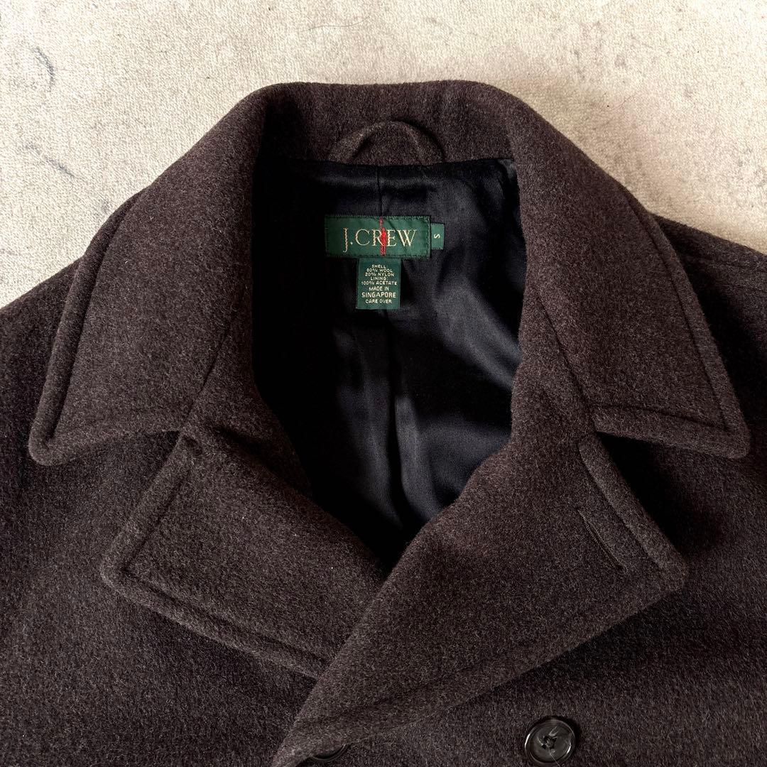 90s ジェイクルー 巨人タグウール オーバーサイズ ハーフコート ピーコート茶