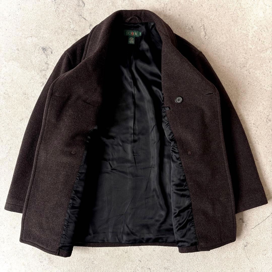 90s ジェイクルー 巨人タグウール オーバーサイズ ハーフコート ピーコート茶