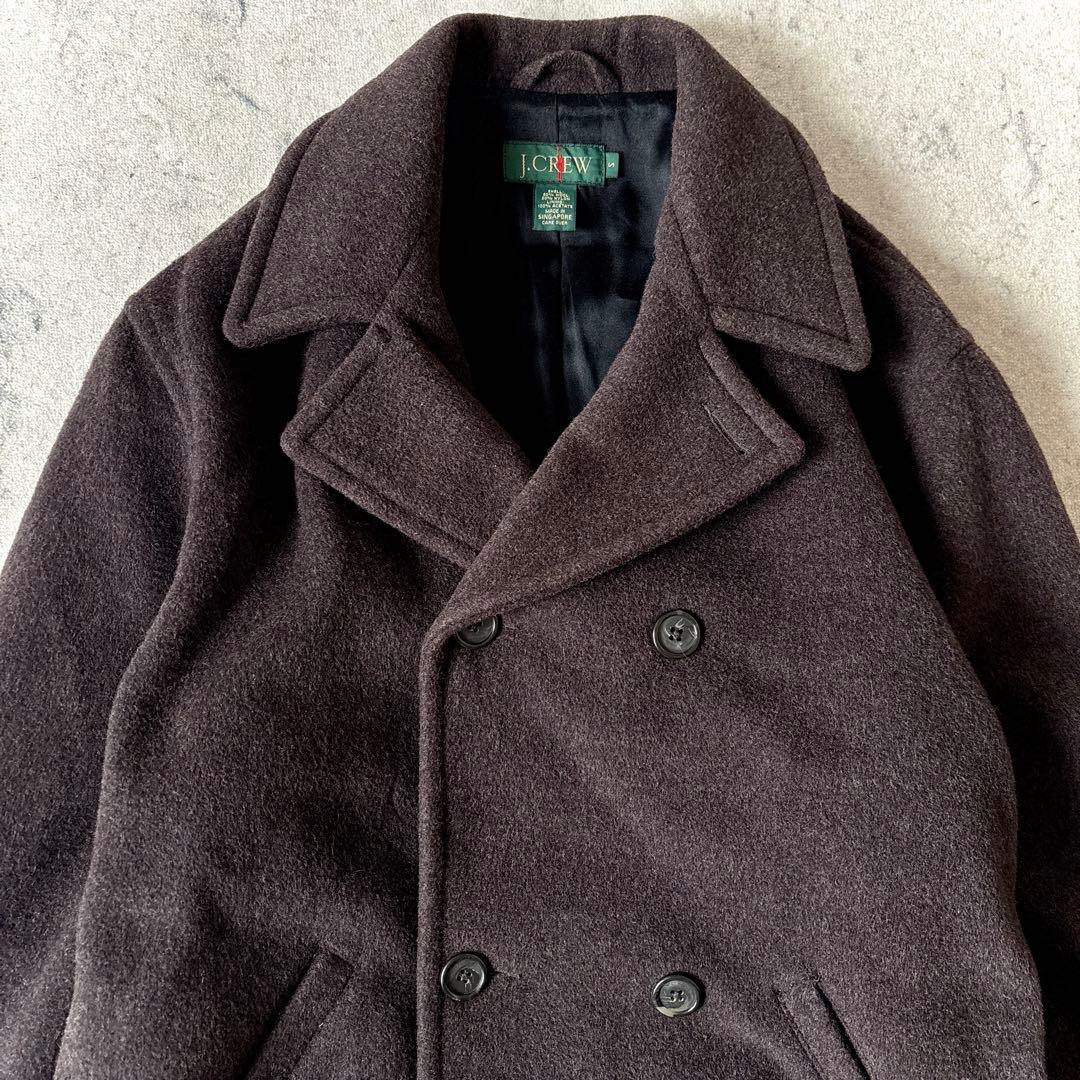 90s ジェイクルー 巨人タグウール オーバーサイズ ハーフコート ピーコート茶