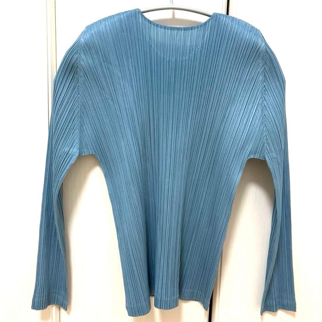 プリーツプリーズ　2025年１月マンスリー　長袖トップス　ブルーグレー