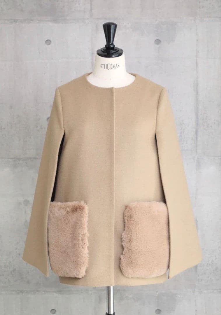 美品★完売商品　em. ケープコート　ベージュ
