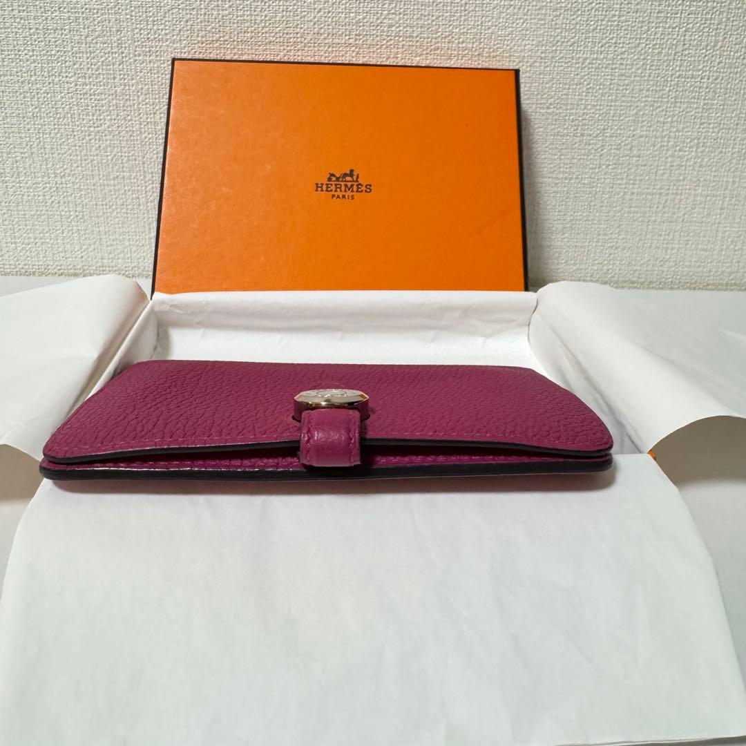 HERMES ドゴンコンパクト　ローズパープル　ピンク 二つ折り財布
