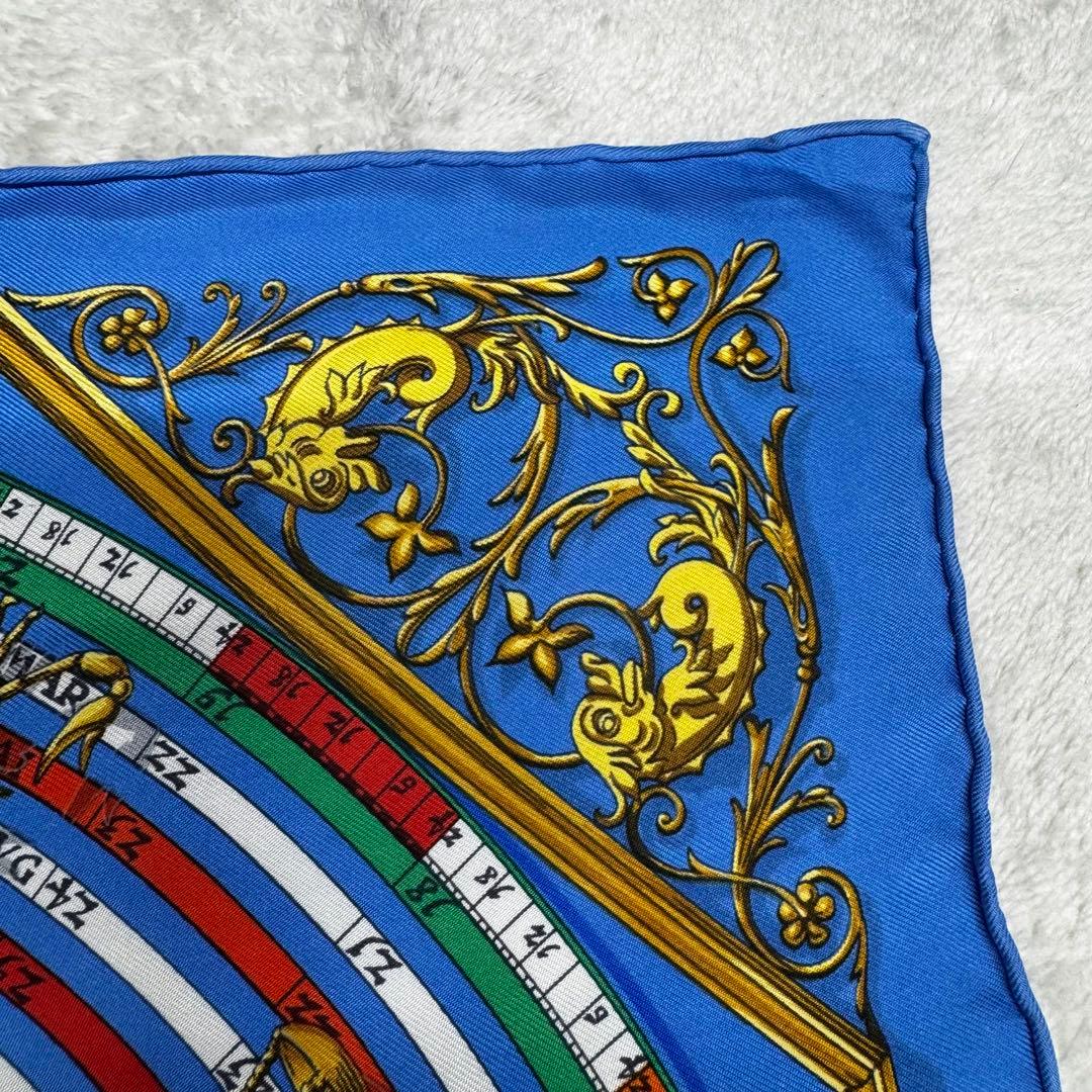 【希少色】エルメス　カレ　プチカレ　40 DIES ET HORE ブルー