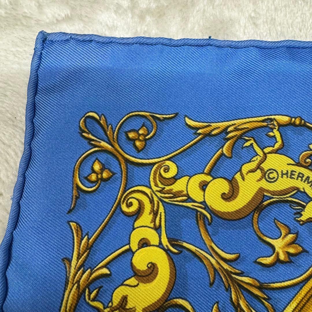 【希少色】エルメス　カレ　プチカレ　40 DIES ET HORE ブルー