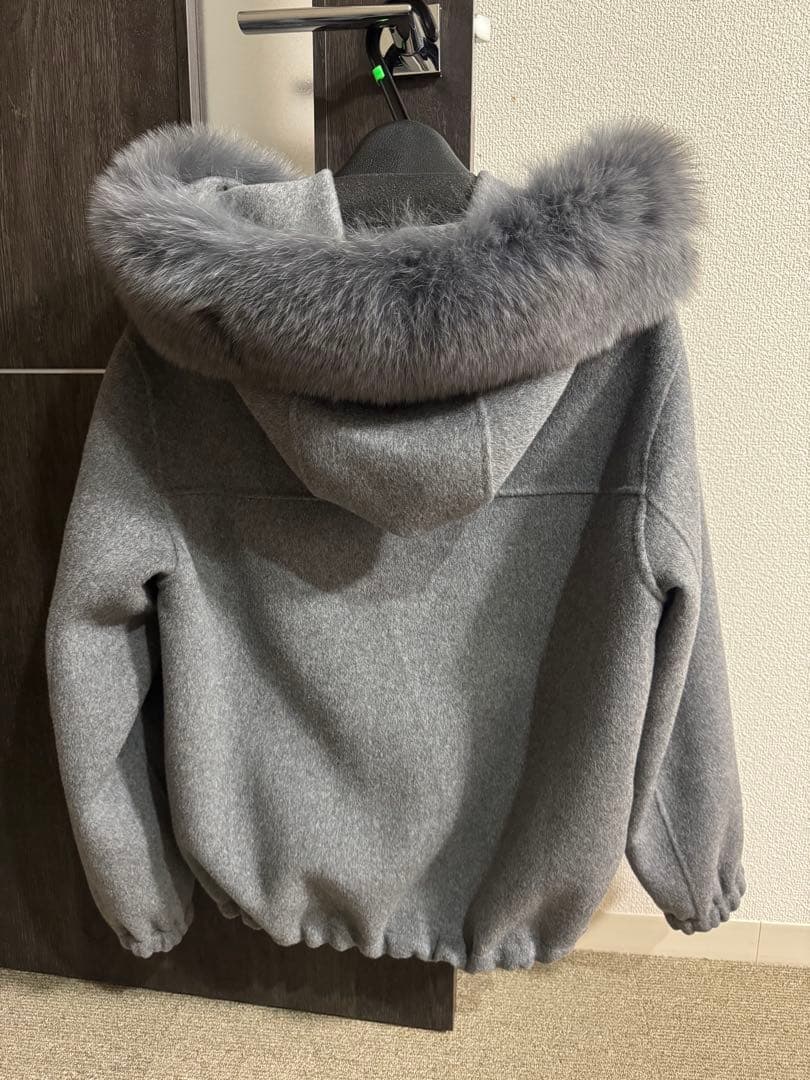 yonfa ヨンファ　ウールカシミヤフードコーファー付きジャケット（グレー）