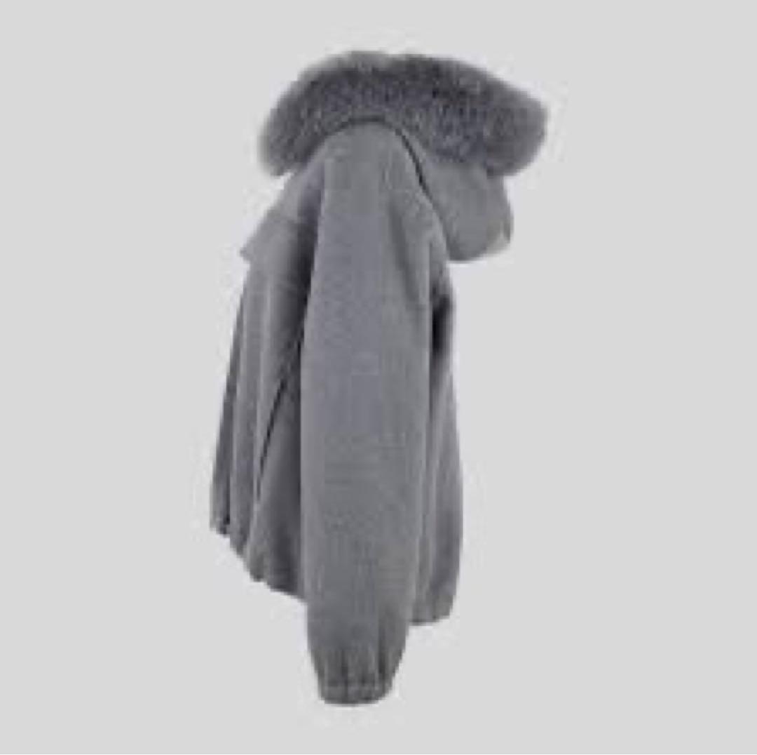 yonfa ヨンファ　ウールカシミヤフードコーファー付きジャケット（グレー）