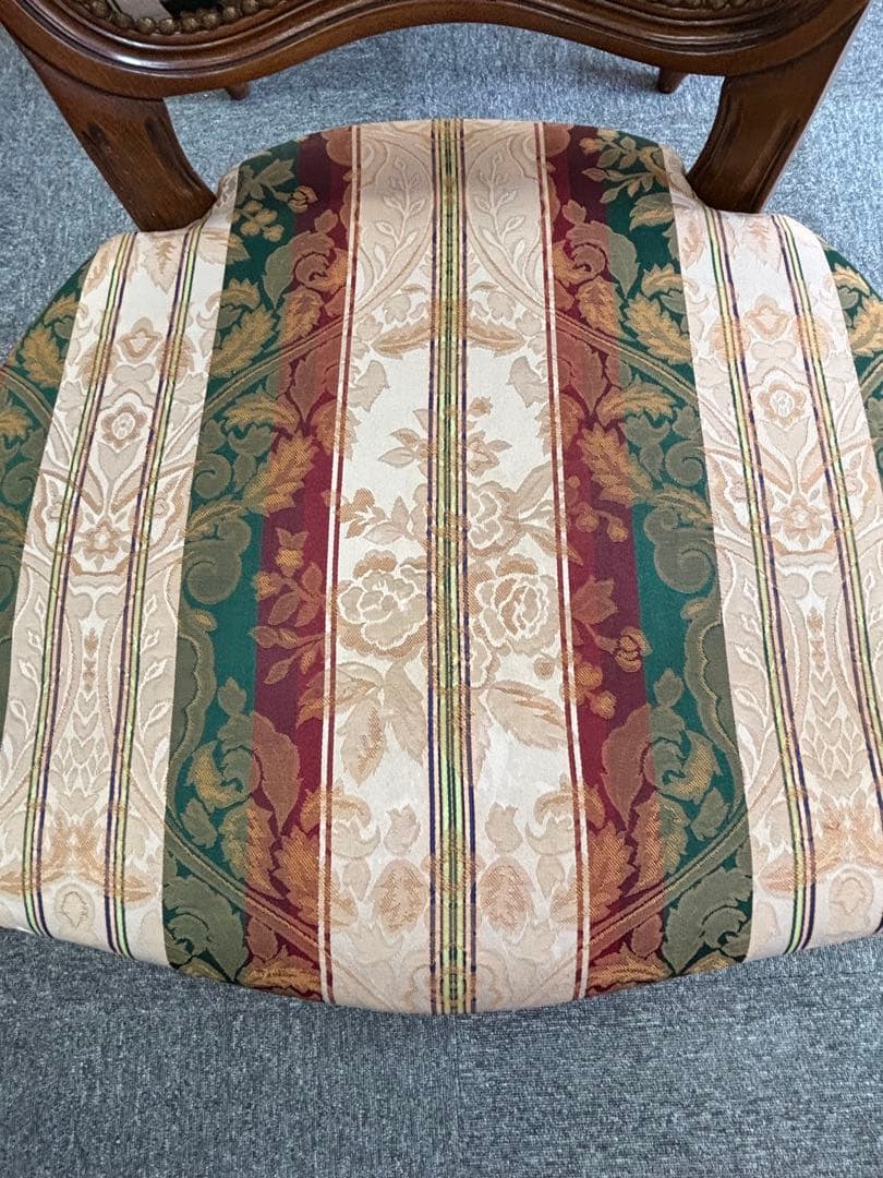 輸入家具 アンティークチェア 猫脚 クラシックスタイル 多色布張り椅子②