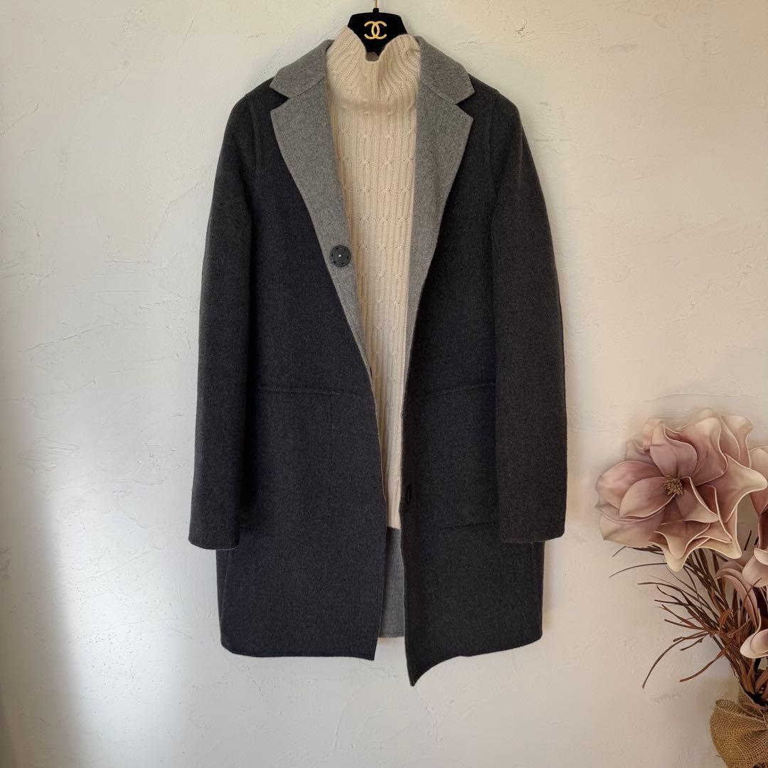 美品❗️イタリア製カシミヤ混ウール　リバーコート