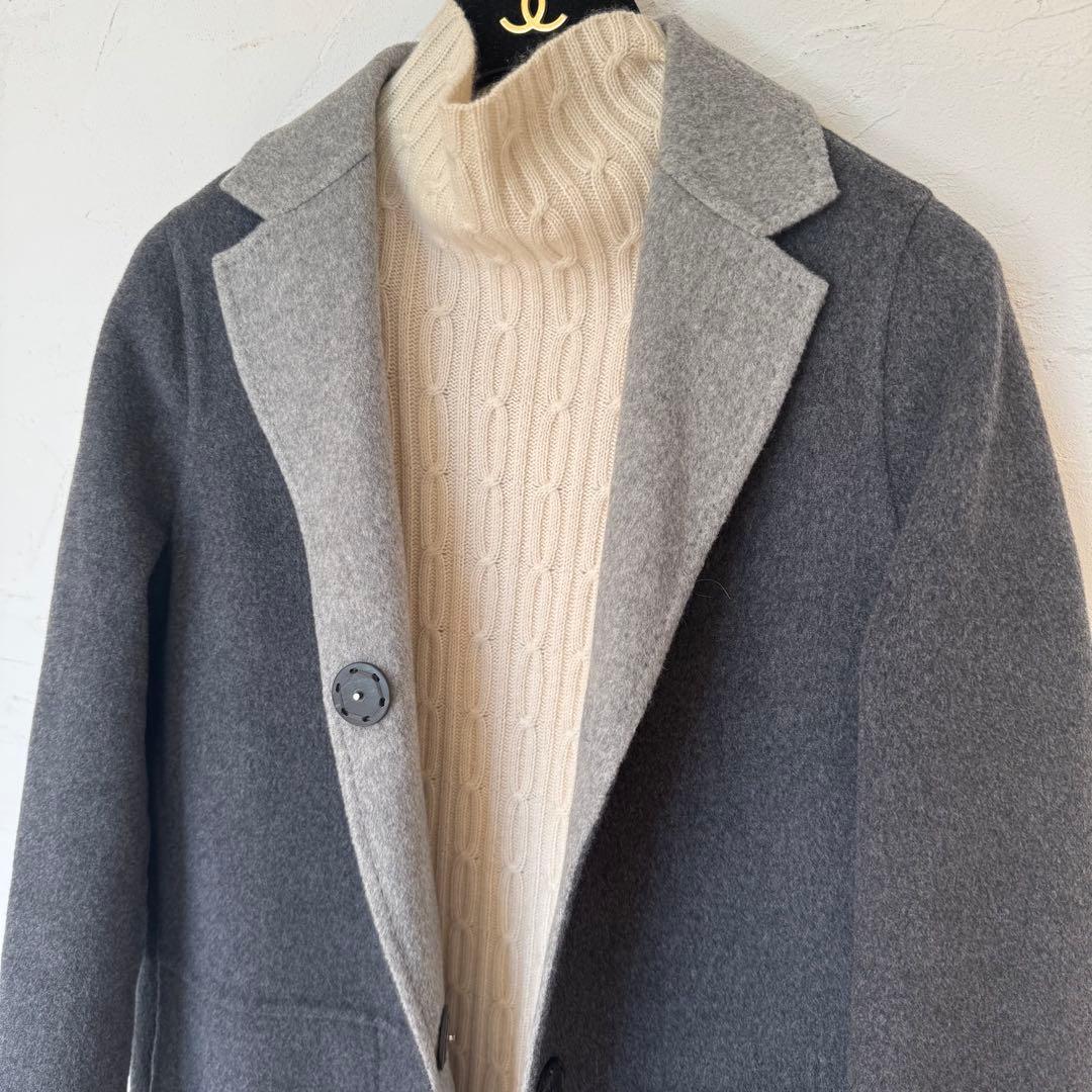 美品❗️イタリア製カシミヤ混ウール　リバーコート