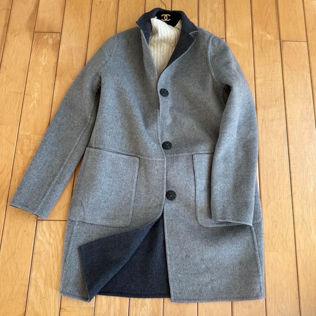 美品❗️イタリア製カシミヤ混ウール　リバーコート