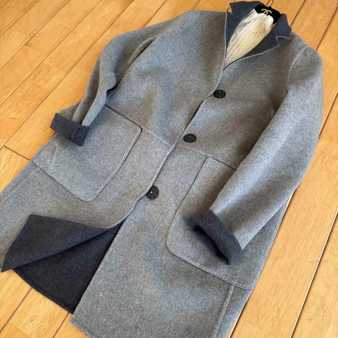 美品❗️イタリア製カシミヤ混ウール　リバーコート