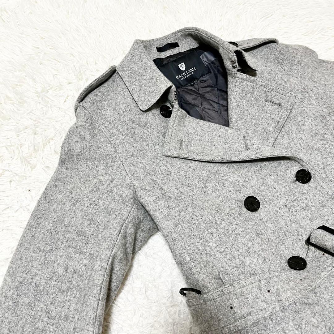 ✨美品✨ブラックレーベルクレストブリッジ　Ｐコート　ダブル　キルティング M