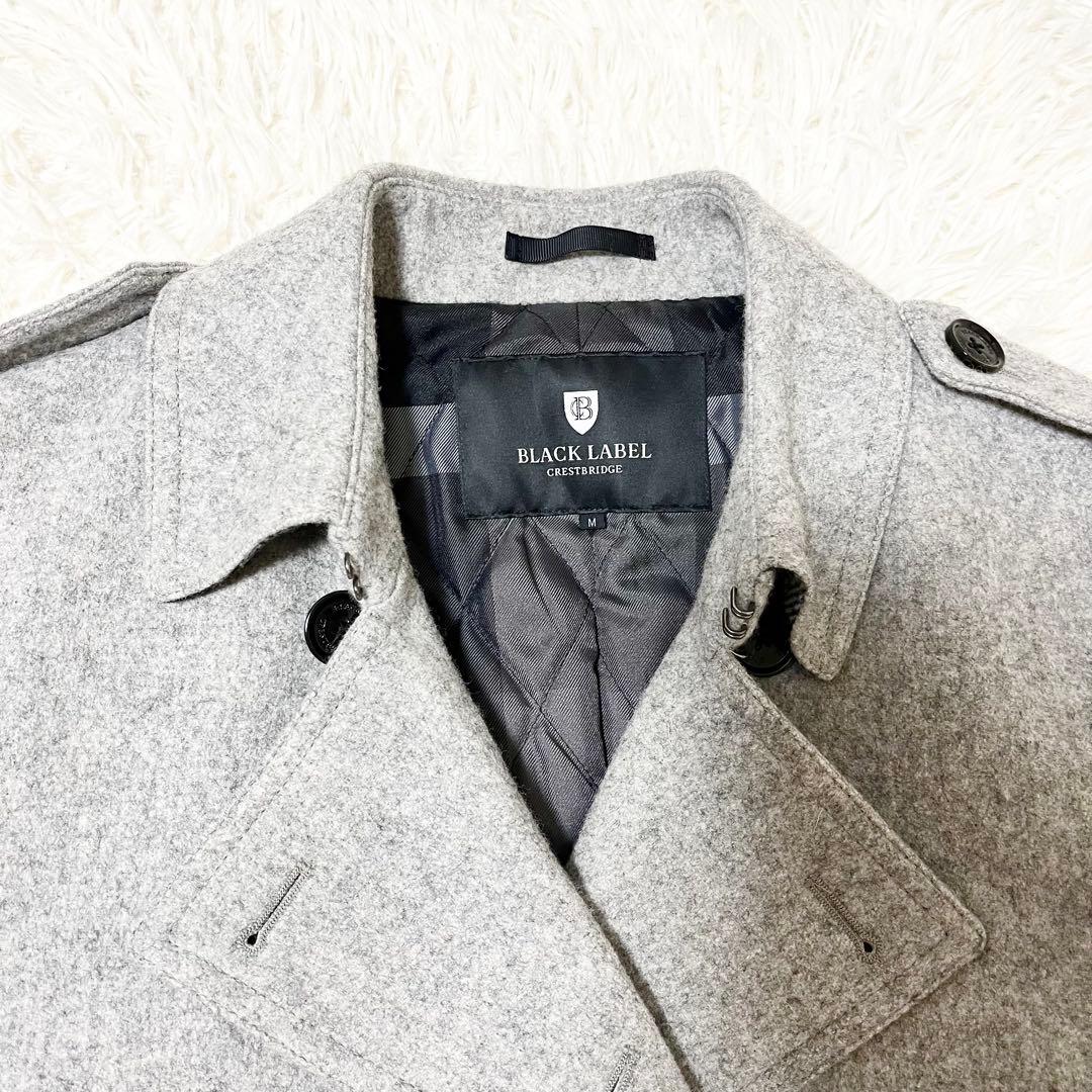 ✨美品✨ブラックレーベルクレストブリッジ　Ｐコート　ダブル　キルティング M
