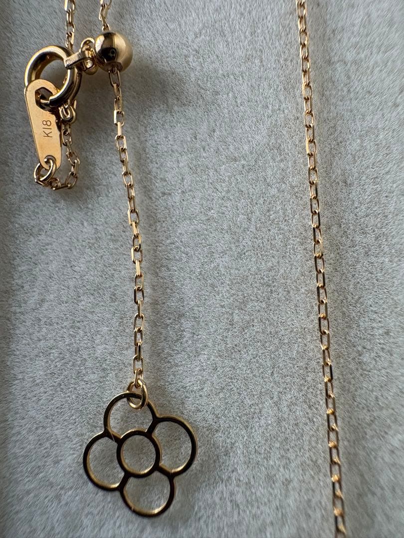 K18 ネックレスチェーン 60cm スライドアジャスター付き 約1.37g