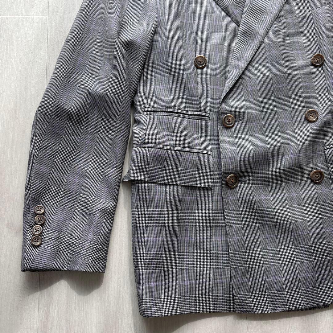d*2様 Italy製90sポロラルフローレン　グレンチェック　ダブルテーラード
