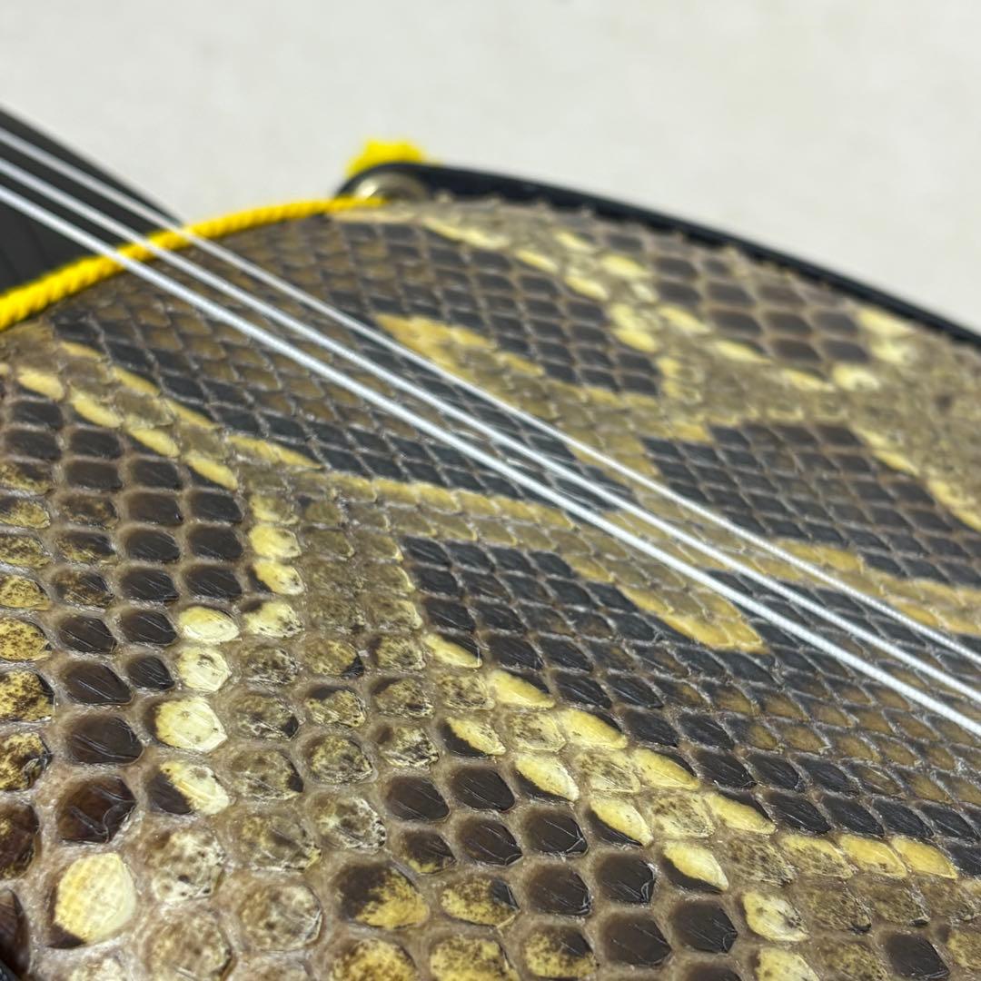 三線 本皮 強化張り 本革 蛇皮 蛇革 三味線 琉球 沖縄