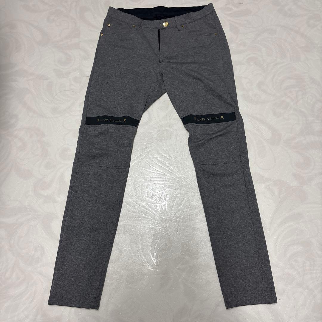 マークアンドロナ　グレーゴルフパンツ