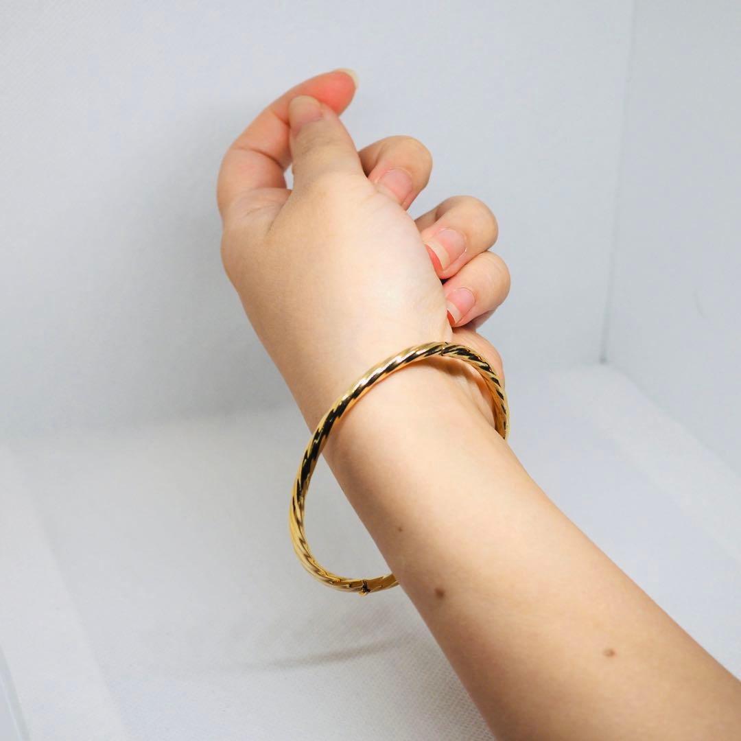 【ノーブランド】K18YG バングル