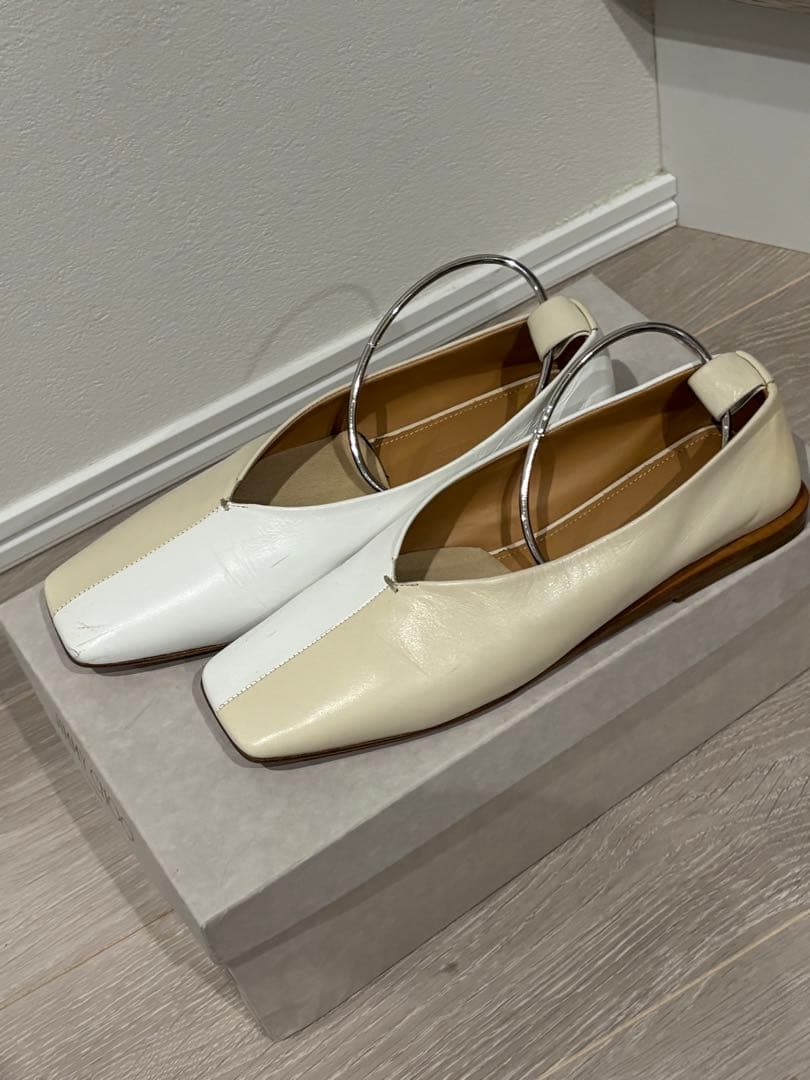 ジルサンダー　フラットシューズ ホワイト アイボリー