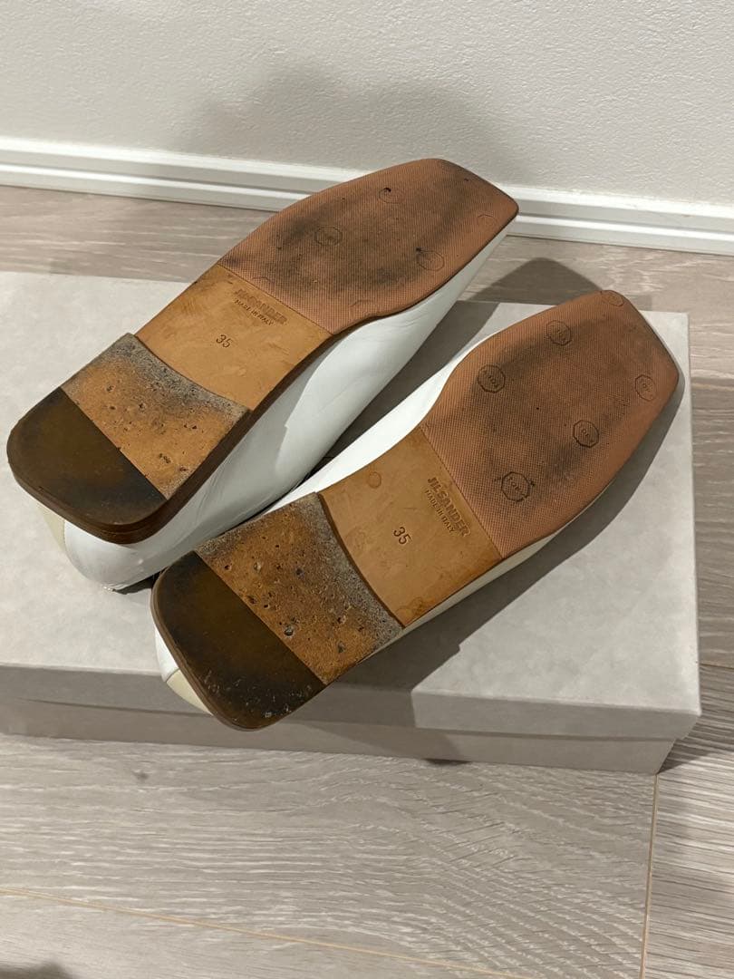 ジルサンダー　フラットシューズ ホワイト アイボリー