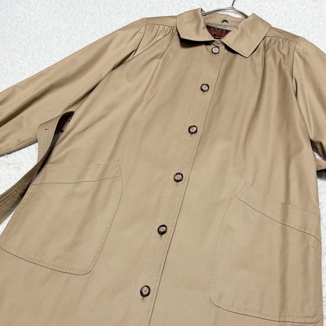 【美品】イヴサンローラン スプリング コート シャツドレス 上品 高級感 春