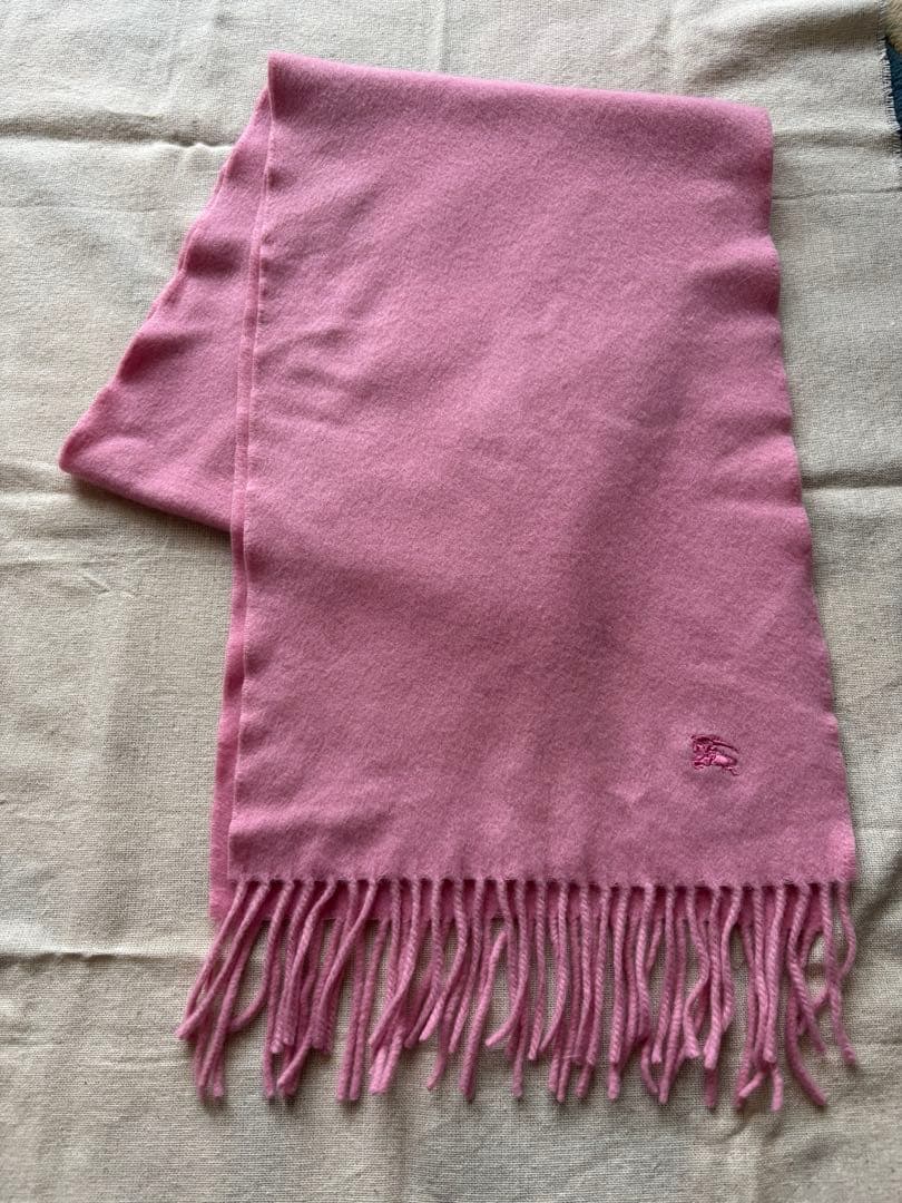 バーバリー☆カシミヤ100%ピンクマフラー☆BURBERRY