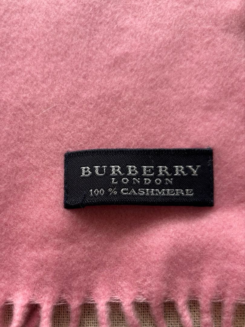 バーバリー☆カシミヤ100%ピンクマフラー☆BURBERRY