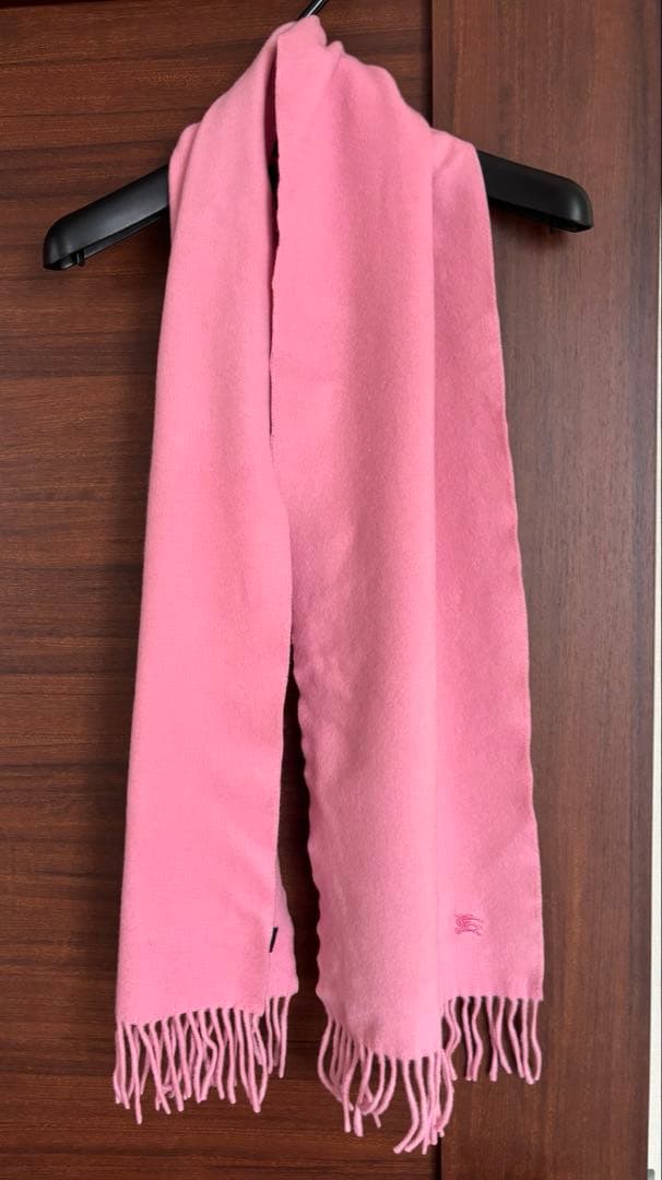 バーバリー☆カシミヤ100%ピンクマフラー☆BURBERRY