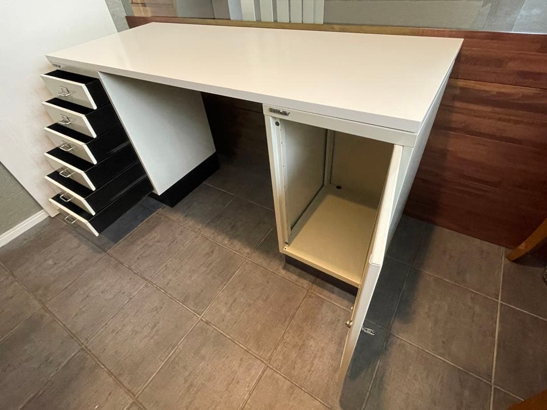 直接引取　超美品■BISLEYビスレー■デスクセット/スチールキャビネット/天板