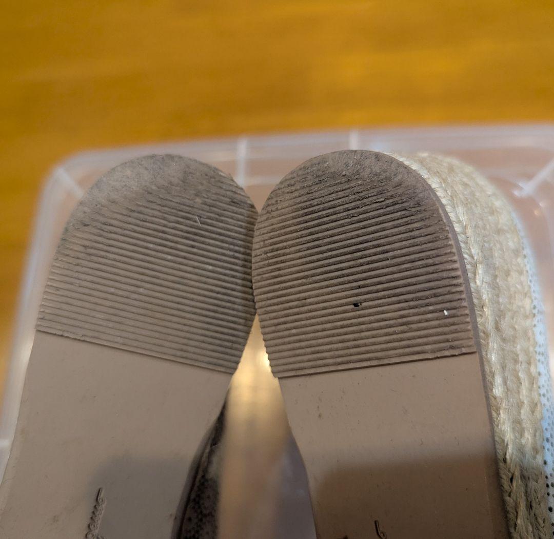 【美品】サルヴァトーレフェラガモ　パンチング　エスパドリーユ　パンプス　ホワイト