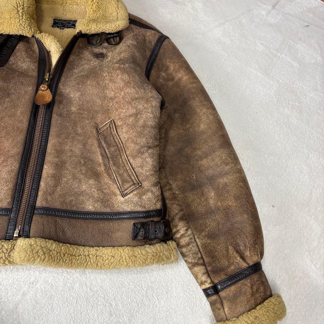 B-3　フライトジャケット　ムートンシープスキン　ボア　ラムレザー　L