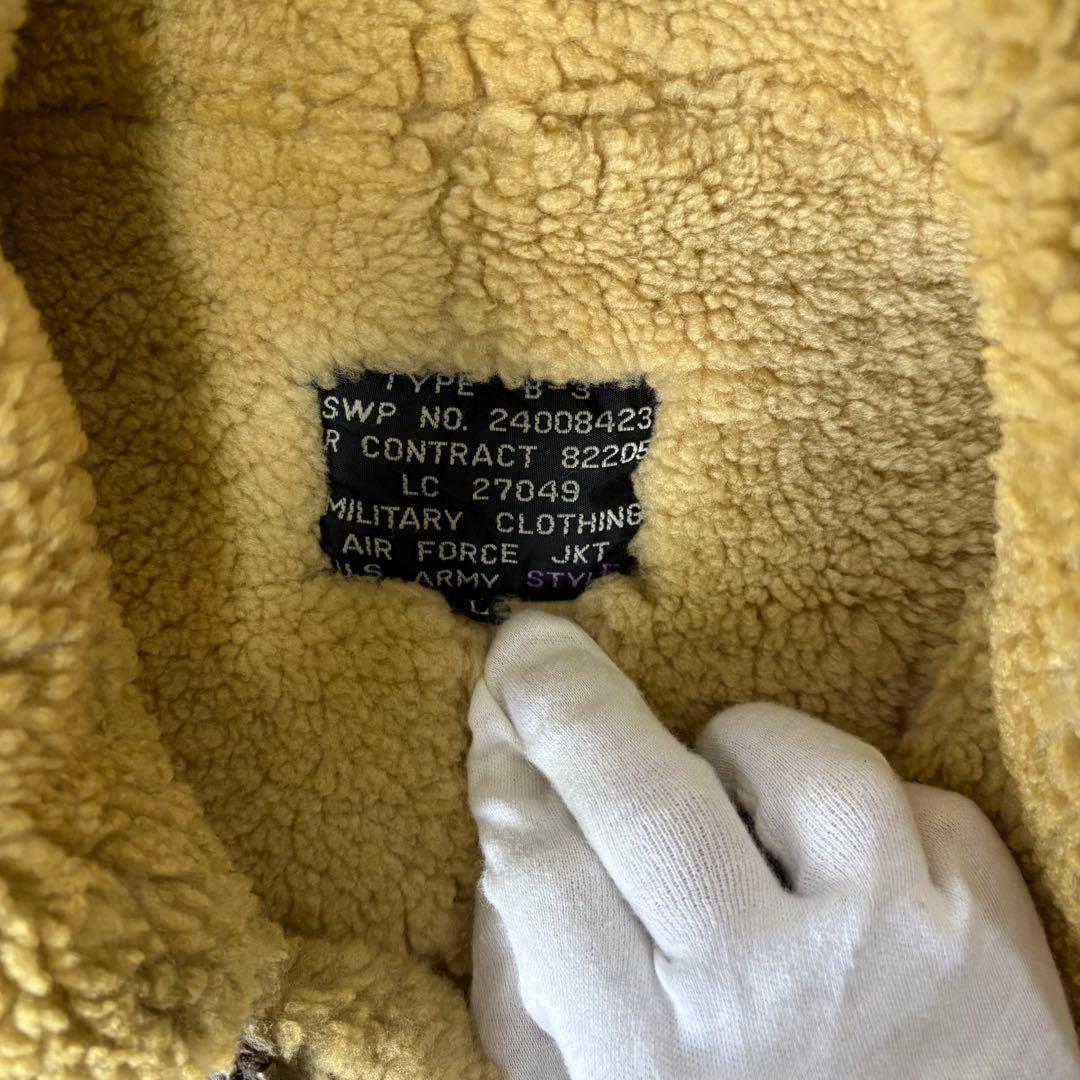 B-3　フライトジャケット　ムートンシープスキン　ボア　ラムレザー　L