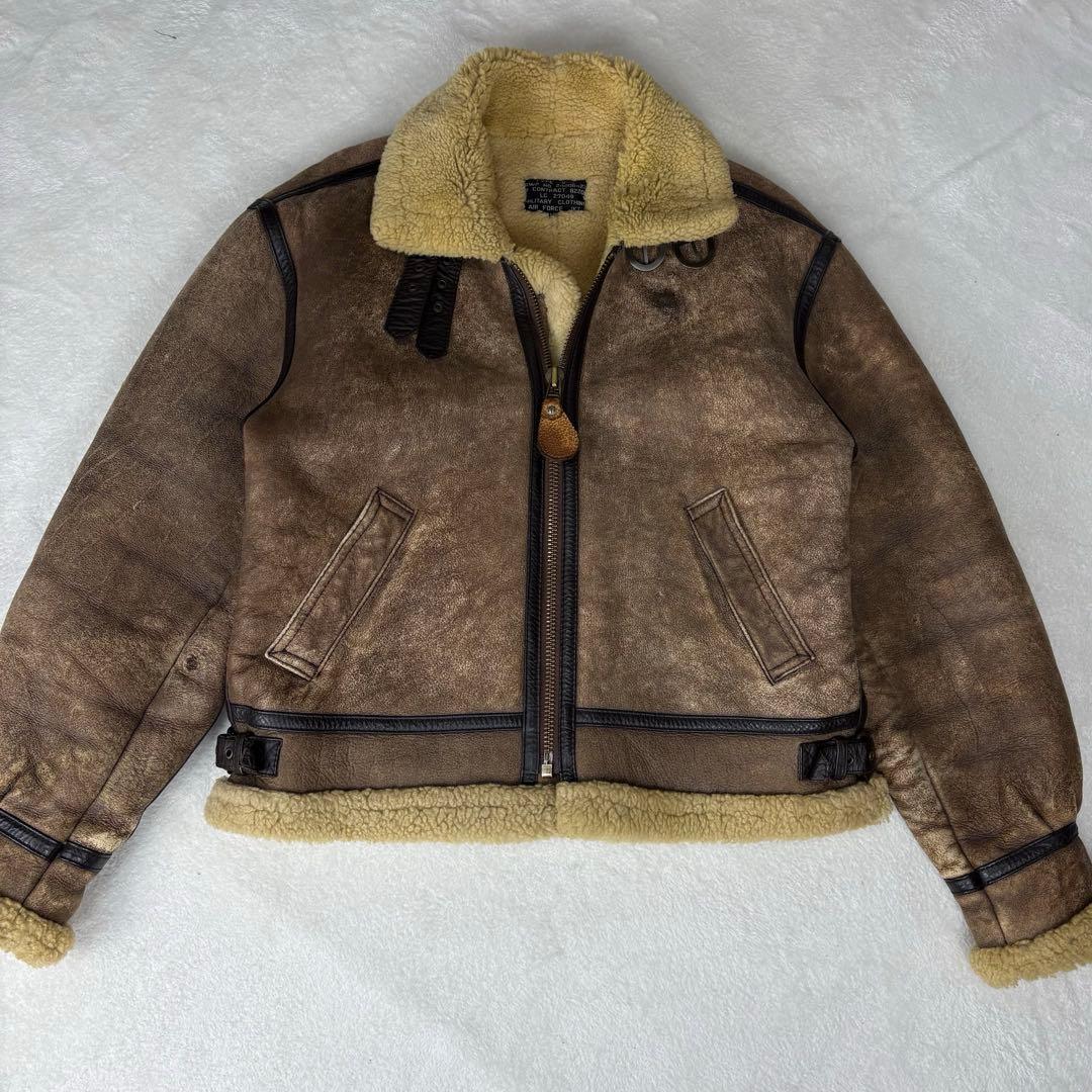 B-3　フライトジャケット　ムートンシープスキン　ボア　ラムレザー　L