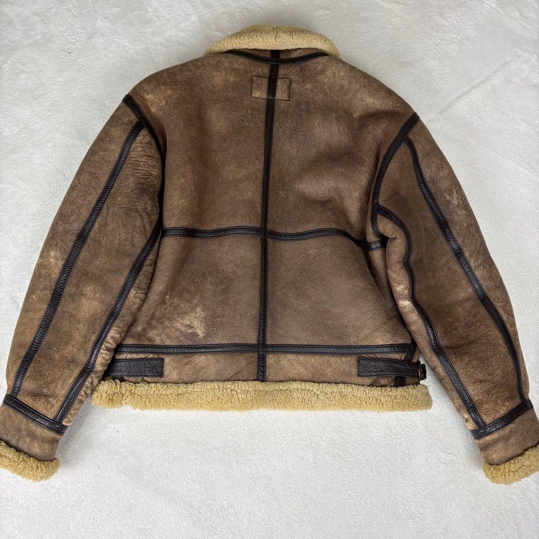 B-3　フライトジャケット　ムートンシープスキン　ボア　ラムレザー　L