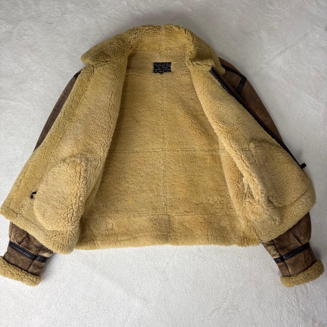 B-3　フライトジャケット　ムートンシープスキン　ボア　ラムレザー　L