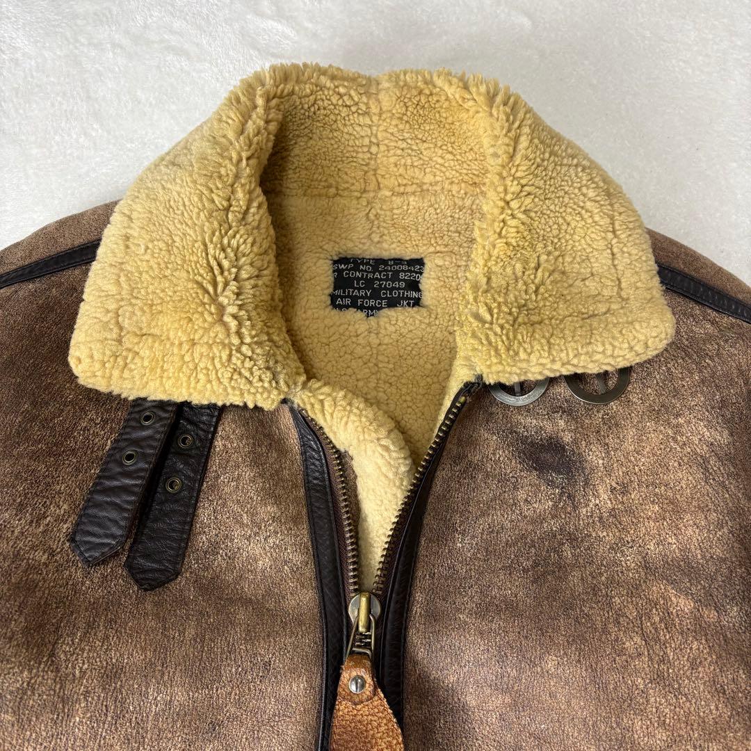 B-3　フライトジャケット　ムートンシープスキン　ボア　ラムレザー　L