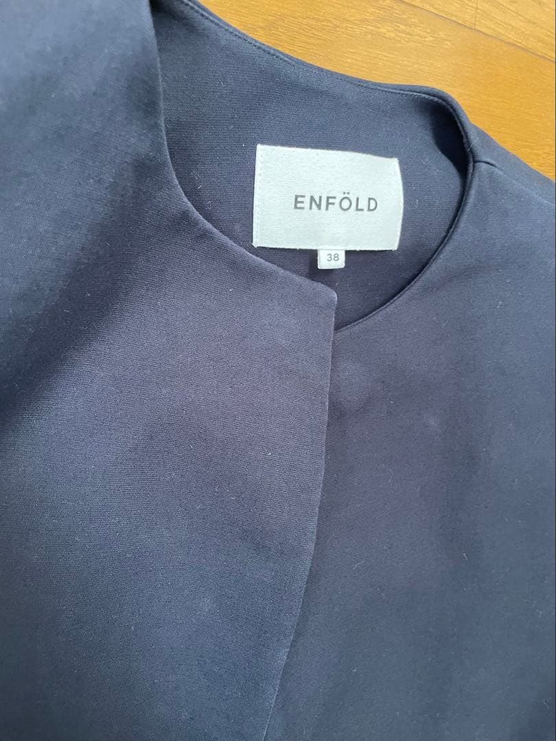 ネイビーオープンフロントコート