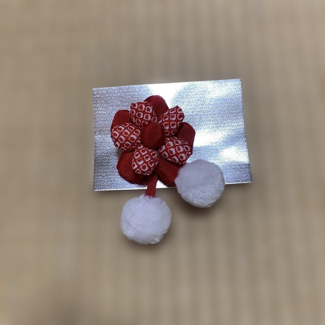 お宮参り用 赤色花柄衣装セット