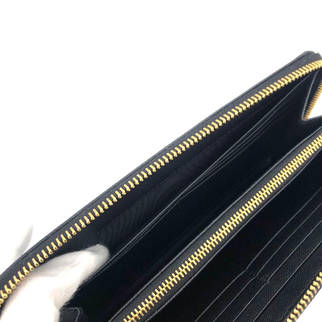 未使用✨プラダ ラウンドファスナー レザー　長財布 トライアングルロゴ ブラック